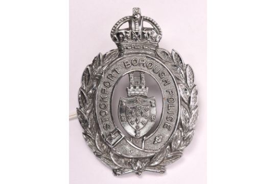 A pre 1952 Stockport Borough Police chrome plated helmet plate. GC £20-40