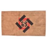 A Third Reich Teno man’s arm band, khaki fabric with printed Teno insignia and swastika. GC £80-100.