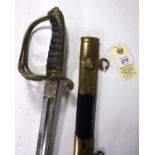 A Victorian 1845 pattern Infantry officer’s sword, etched fullered blade 31”, the regulation pattern