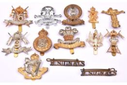 9 immediately post WWII period cavalry cap badges: 7th Hussars, 8th Hussars, 9th Lancers, 10th