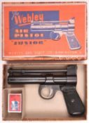 A post war pre 1958 .177” Webley Junior air pistol, batch number 221, with adjustable rearsight, GWO
