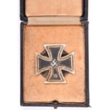 A Third Reich Iron Cross 1st Class, screw back fitting, in case of issue. GC (case worn) £80-100.