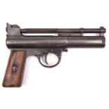 A pre war .177” Webley Mark I air pistol, number 23286 (1927), with full patents, no trigger