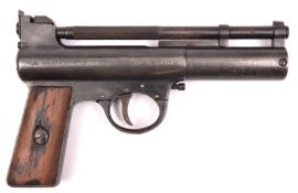 A pre war .177” Webley Mark I air pistol, number 23286 (1927), with full patents, no trigger