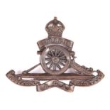 An officer’s bronze cap badge of the Third Middlesex Royal Garrison Artillery Volunteers, with 2