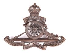 An officer’s bronze cap badge of the Third Middlesex Royal Garrison Artillery Volunteers, with 2