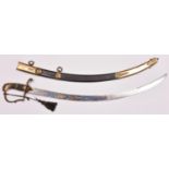 A superior quality Georgian naval officer’s sword, probably for senior officer, c 1805, flat, curved