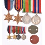 Four: 1939-45 star, Burma star, Defence, War (un-named as issued) with miniatures, VF-EF, with 2 I.