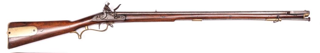 A good private purchase pistol bore (.56”) Baker flintlock rifle, by Ezekiel Baker, probably made to