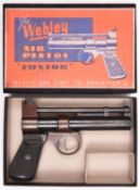 A post war pre 1958 .177” Webley Junior air pistol, batch number 356, with non adjustable rearsight.