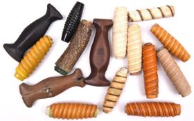 Twelve various grips for Third Reich daggers, including Army, Luftwaffe, and Navy; and three other