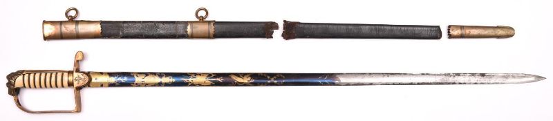 An early 19th century naval officer’s sword for Flag Officer, Captain or Commander, straight