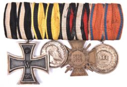 A WWI German medal group: 1914 Iron Cross 2nd Class; Wurttemberg Medal for Military Merit; 1914-18