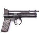 A pre war .177” Webley Junior air pistol, c 1930-39, number J29664, with ribbed metal grips, the air