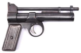 A pre war .177” Webley Junior air pistol, c 1930-39, number J29664, with ribbed metal grips, the air