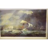 An attractive coloured lithograph print “Schooner Yacht “Flower of Kent” leaving Dover, c 1840”,