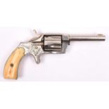 A 5 shot .32” rimfire Hopkins & Allen single action revolver, round barrel 3¼”, the top strap
