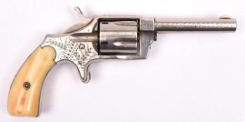 A 5 shot .32” rimfire Hopkins & Allen single action revolver, round barrel 3¼”, the top strap