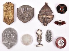 Third Reich badges: four “tinnies”, Deutsches Jugendfest 1936, Kneistag Grafschaft Hoya Bassum 1937,