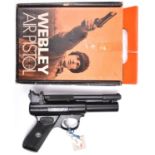 A .177” Webley Premier Mk II air pistol, batch number 329, with black lacquered finish, stick on