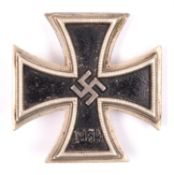A Third Reich Iron Cross 1st Class, the underside of the flat pin stamped with the number “20”,