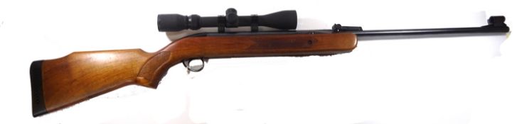 A good .22” BSA Airsporter ‘S” underlever air rifle, 1979-83, number GM 00137, the walnut stock