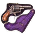 A Belgian 6 shot 7mm solid closed frame double action pinfire revolver, round barrel 2½”, Liege