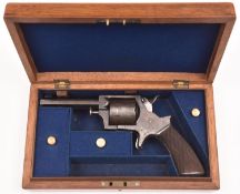A 7 shot .320” rimfire Tranter 1863 patent single action revolver, octagonal barrel 3½” engraved “E.