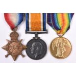 Three: 1914-15 star, BWM, Victory(1791 Cpl (later Pte) P S Shaw S Lan R) GVF/EF. Recipient reduced