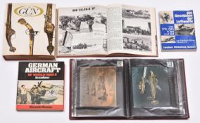 A small quantity of military and weapon books, including “German Aircraft of World War 2” by Munson;