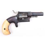A 5 shot .38” rimfire Hopkins & Allen single action revolver, octagonal barrel 2½” marked “Hopkins &