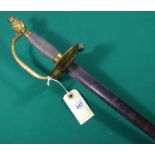 A 1796 pattern Infantry officer's sword, fullered blade 32½”, etched with crown over “GR”, Royal