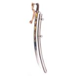 A fine 1796 pattern Light Cavalry officer’s sword, stirrup hilt and with white leather sword knot,