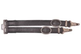 A set of Third Reich dagger hanging straps, similar to the second type RLB leader’s of black leather