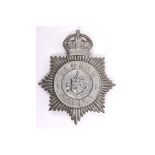 A pre 1952 Oldham Police helmet plate, white metal with traces of chrome plating. GC £20-40