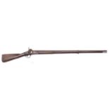 An American 14 bore (approx .68”) 3 band rifled percussion musket, 57” overall, barrel 41½”, with