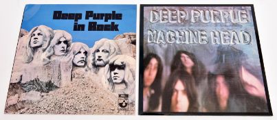 2x Deep Purple 12" vinyl albums. Deep Purple in Rock, SHVL 777A-2/B-1. Machine Head, TPSA 7504 A-