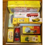 12 Atlas Dinky Toys. Leyland Octopus Tanker, 'ESSO'. Guy Van 'HEINZ', Bedford TK Tipper, Guy Warrior