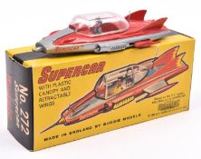 One of the rarest Budgie Toys. A Gerry Anderson 'Supercar'. In red and silver, complete with plastic