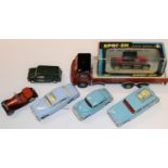 6 Spot-On. AEC BRS open wagon, Morris Minor Volvo 122s, Morris Mini Van 'Post Office Telephones', MG