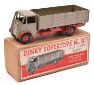 Dinky Toys Guy 4-Ton Lorry (511). In grey with red chassis and wheels. Together with Guy Flat