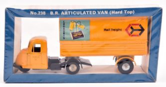 A scarce Budgie B.R. Articulated Van (Hard Top) No. 238.In yellow with unpainted wheels and black