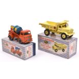 2 Dinky Supertoys. Lorry Mounted Cement Mixer (960). In orange with blue & yellow drum and black