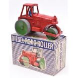 A Modern Product Aveling-Barford Diesel Road Roller. A large scale example in red with green