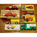 4 Dinky Toys Trucks. Bedford TK Coal Lorry (425). With 5 coal sacks and scales. Ford D800 Tipper