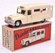 Modern Product Daimler Ambulance. An early example in cream rather than white, with red crosses to