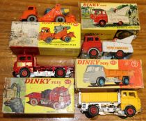 4 Dinky Toys Trucks. Bedford TK Coal Lorry (425). With two coal sacks. Bedford TK Crash Truck (434).