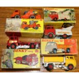 4 Dinky Toys Trucks. Bedford TK Coal Lorry (425). With two coal sacks. Bedford TK Crash Truck (434).