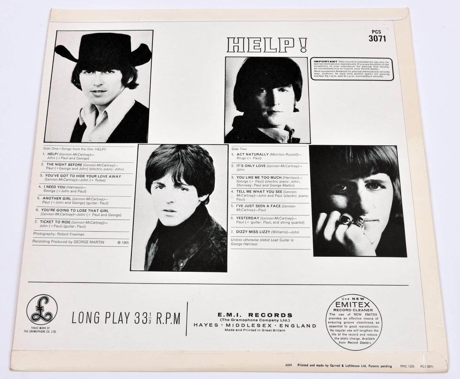 The Beatles - Help. Parlophone stereo 12" vinyl record. Made in Gt. Britain 1965, YEX 168-1 with - Image 2 of 3