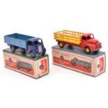 2 Dinky Toys. Guy 4-Ton Lorry (511). In dark blue with mid-blue body and wheels. Leyland Comet Lorry